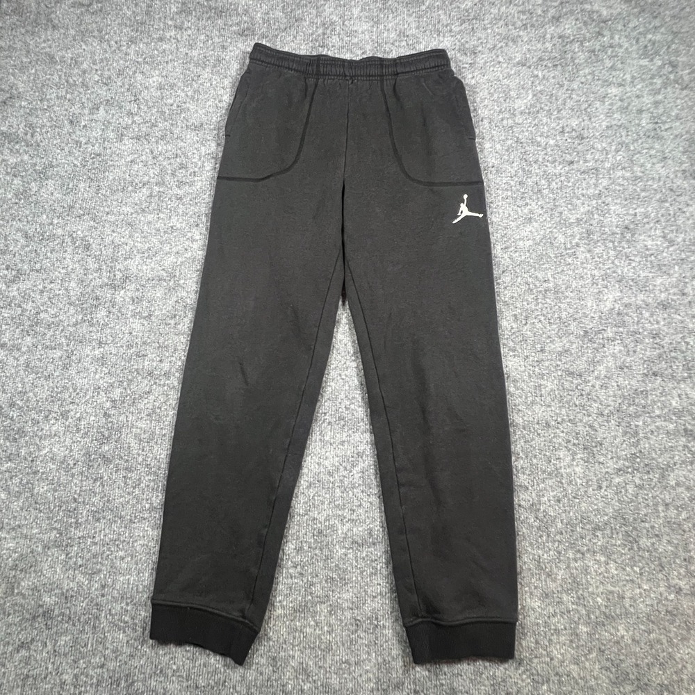Jordan Fleece Jogger Pant Boys XL 13-15 Black Cotton Drawstring Waist Athleisure